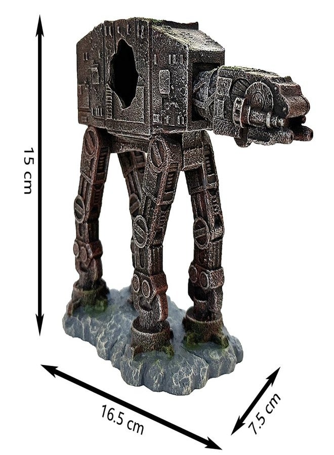SLOCME Aquarium at-at Imperial Walker Decorations - Fish Tank Tropical Betta Fish Hideouts Cave Ornament - Image 3